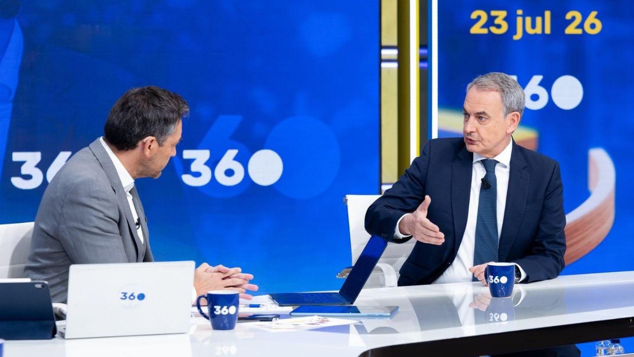 Javier Ruiz y Zapatero en 'Mañaneros 360'. TVE