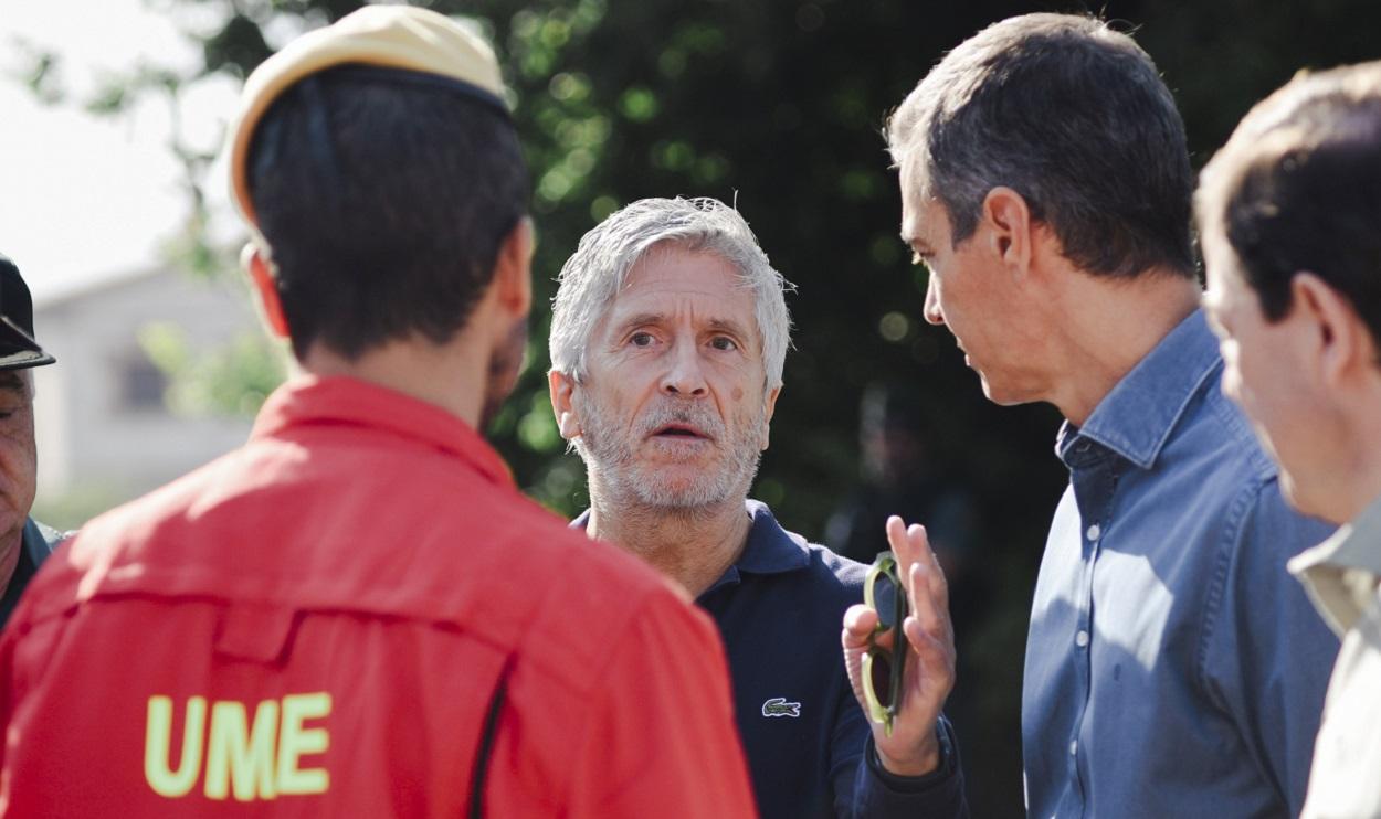 El ministro del Interior, Fernando Grande Marlaska, y el presidente del Gobierno, Pedro Sánchez. EP