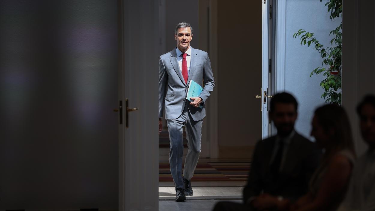 Pedro Sánchez entrando en Moncloa. EP
