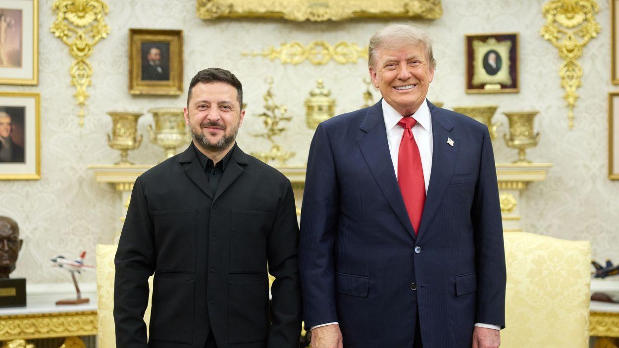 Los presidentes de Ucrania, Volodimir Zelenski, y de Estados Unidos, Donald Trump, en una nueva reunión en la Casa Blanca a 28 de julio de 2026. EP.