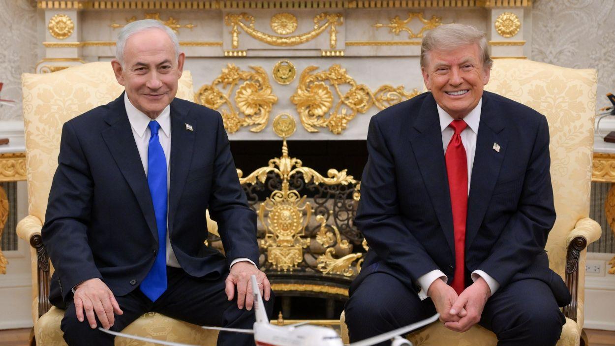 El primer ministro de Israel, Benjamin Netanyahu, junto al presidente de Estados Unidos, Donald Trump, en la Casa Blanca a 28 de julio de 2026. EP.
