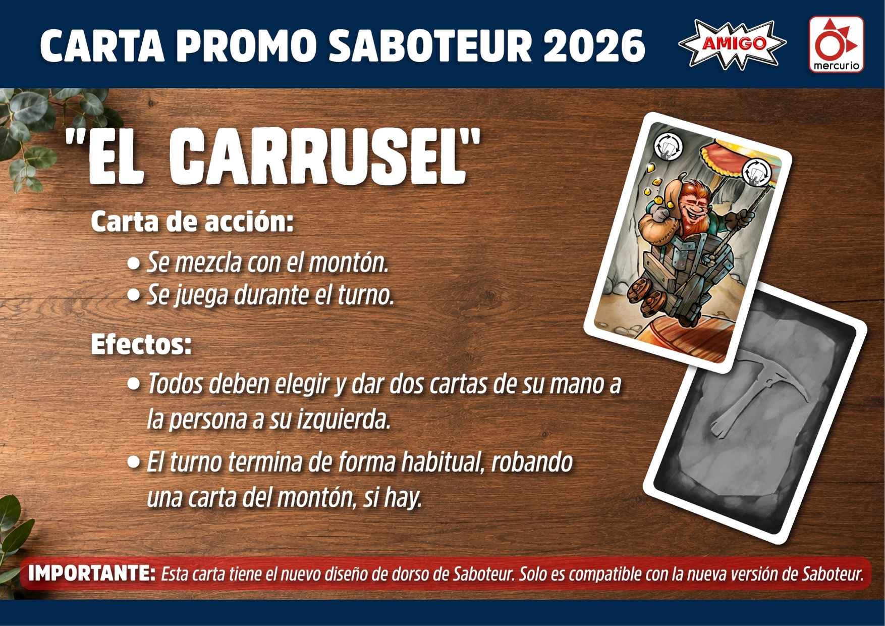 Carta promoción Saboteur Carta promoción Saboteur