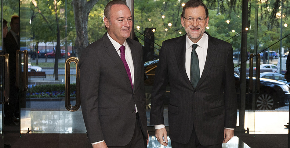 El presidente del Gobierno, Mariano Rajoy, y el expresidente valenciano Alberto Fabra