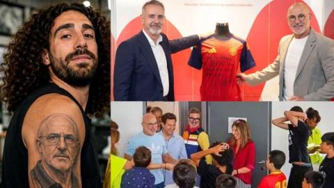 De la Fuente cierra una semana de protagonismo con el tatuaje de Cucurella, apoyo a los afectados por incendios y homenaje en Telefónica