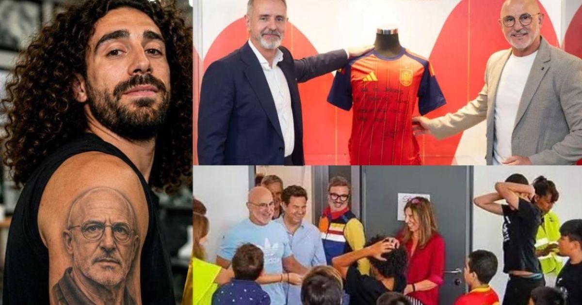 De la Fuente cierra una semana de protagonismo con el tatuaje de Cucurella, apoyo a los afectados por incendios y homenaje en Telefónica