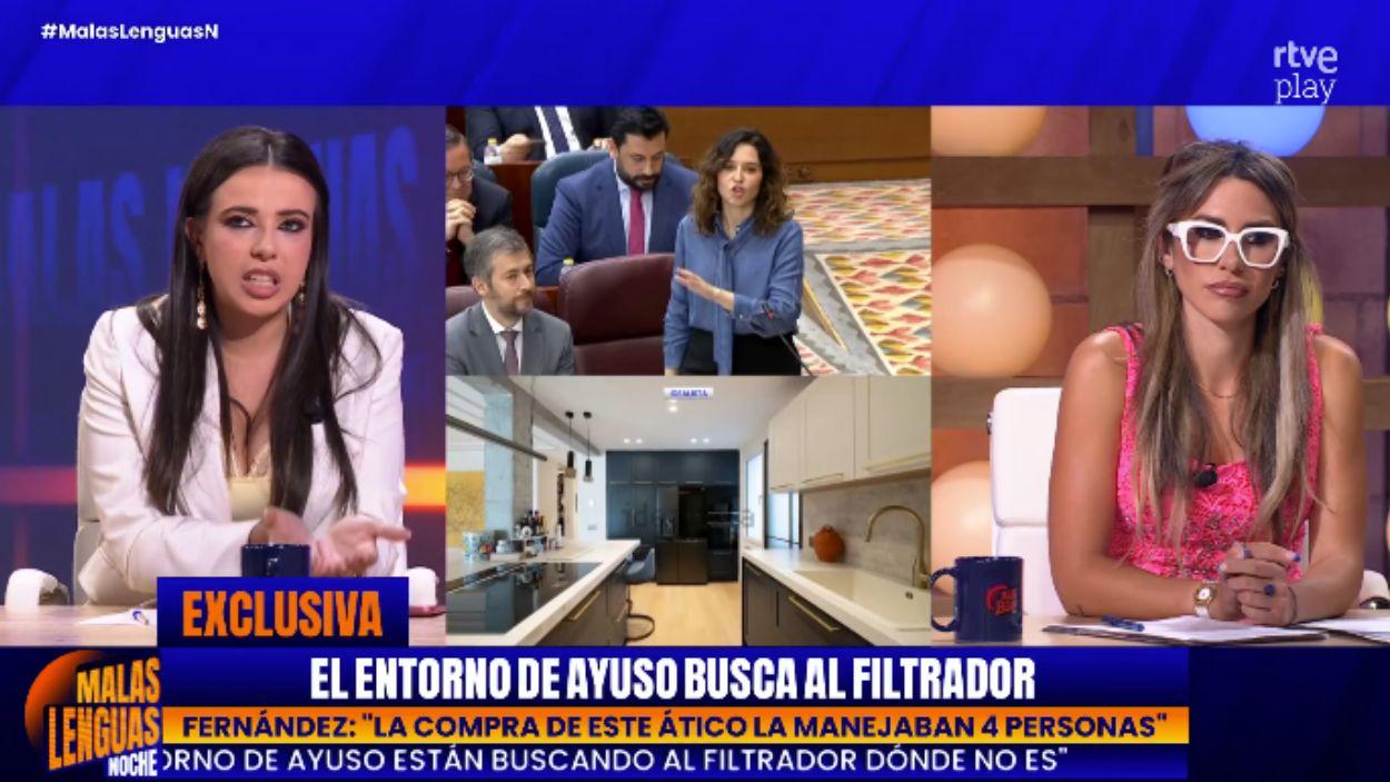 Sarah Santaolalla, contundente al hablar de la polémica del ático de Ayuso Tiene las mismas mentiras que pisos. RTVE.