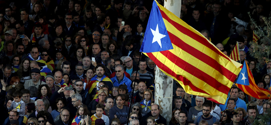 Una bandera "estelada", durante una manifestación en Barcelona.