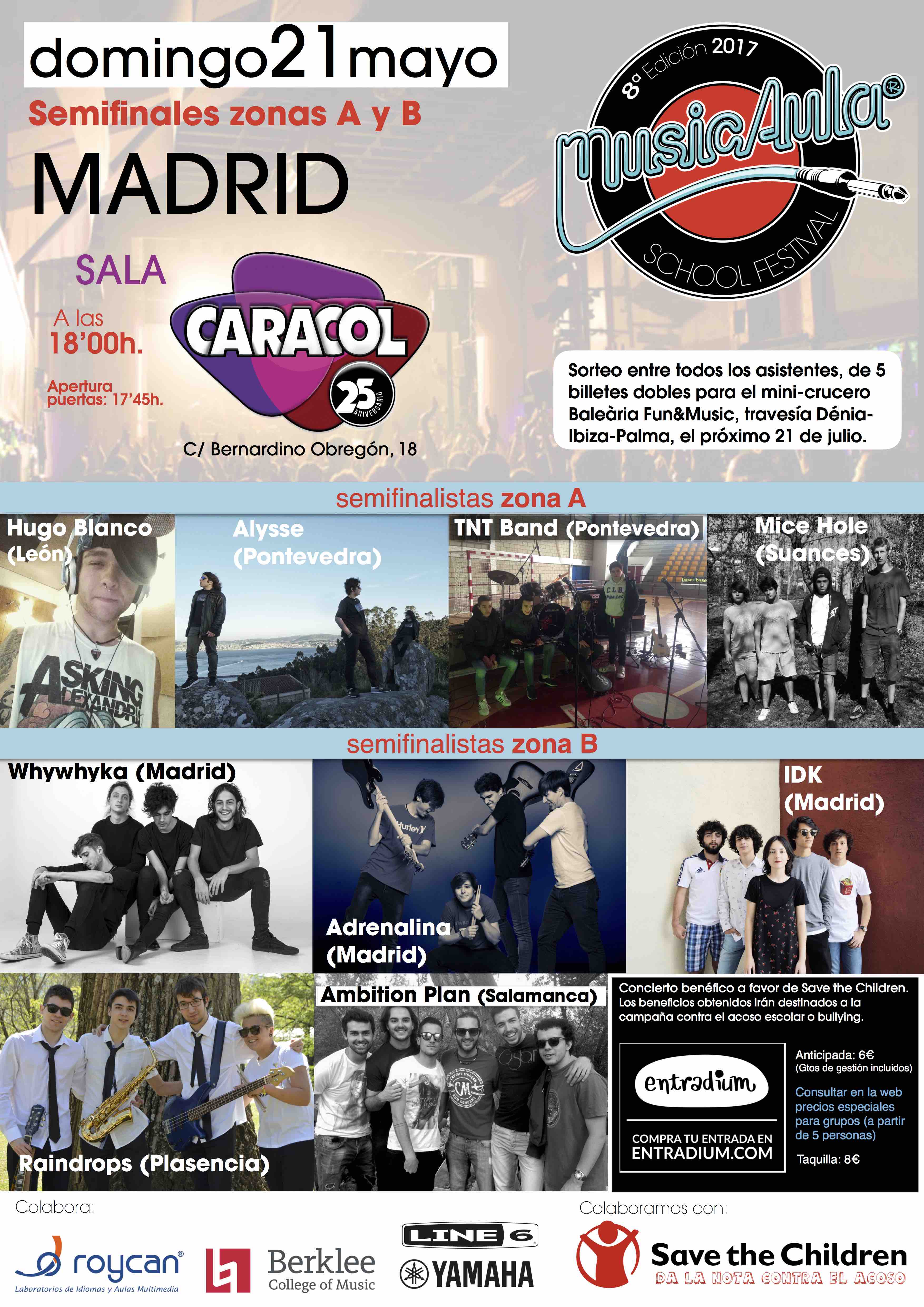 Cartel promocional MusicAula para la semifinal de Madrid