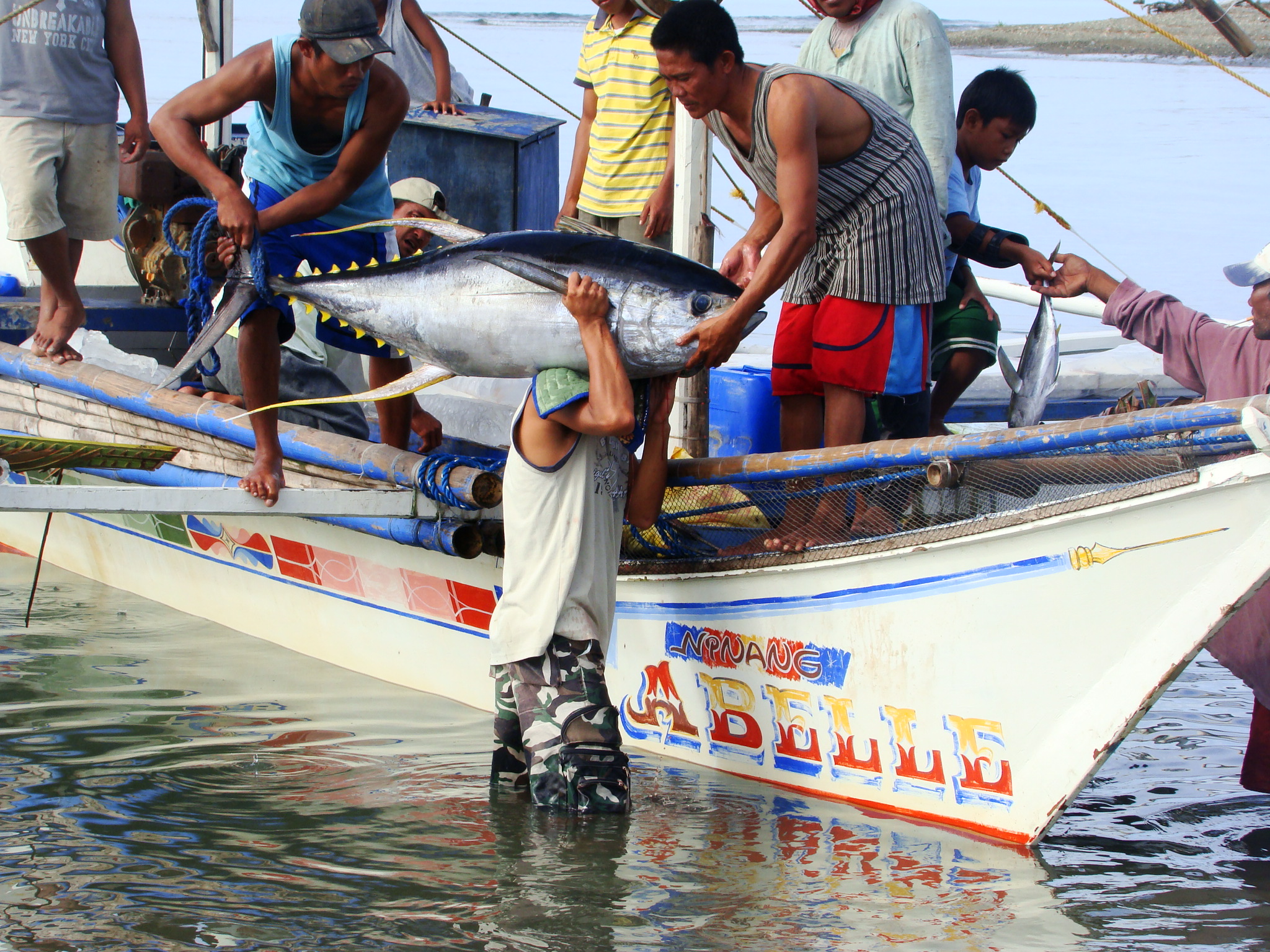 Ayuda a los pescadores de Filipinas comiendo atún