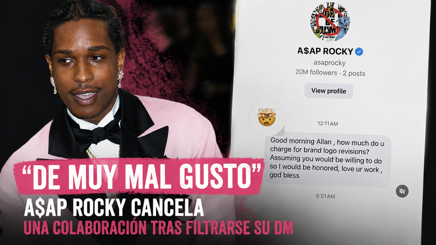 A$AP Rocky da marcha atrás y cancela una colaboración tras hacerse viral un mensaje privado
