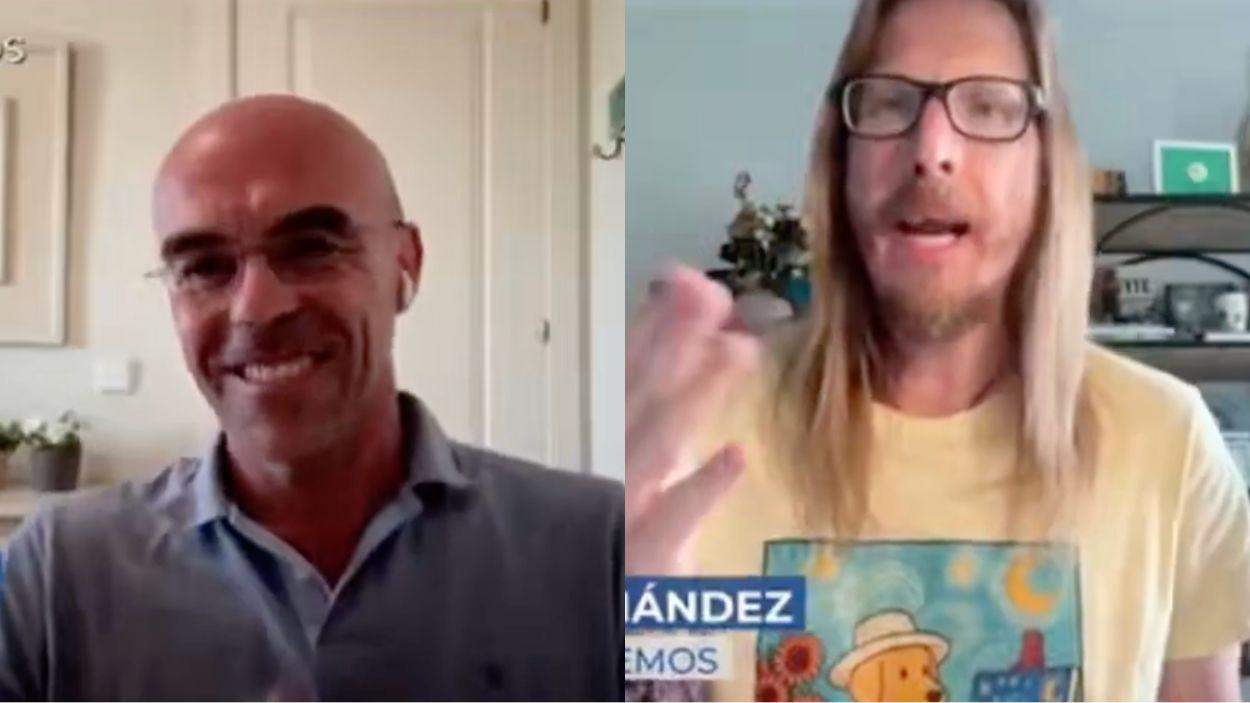 Jorge Buxadé y Pablo Fernández en 'En Boca de Todos'. MEDIASET. 