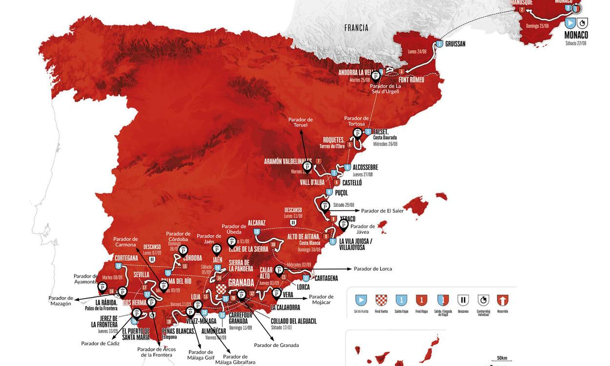 La Vuelta 2026 atravesará algunos de los destinos más representativos de España, donde se ubican 17 Paradores