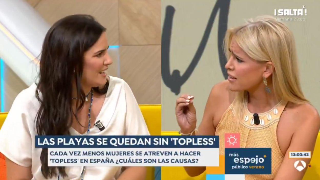 Carla Restoy y Afra Blanco en 'Espejo Público'. Atresmedia