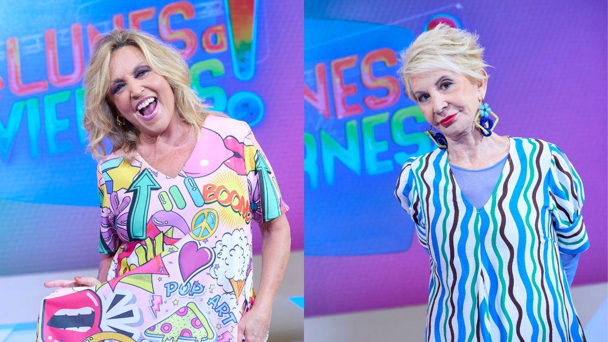 Lydia Lozano y Karmele Marchante en 'De lunes a viernes'. MEDIASET. 