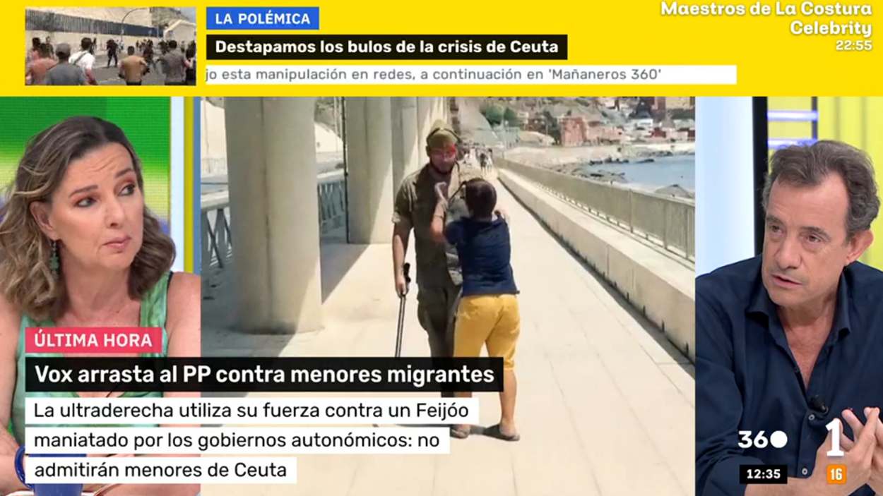 María José Landaburu y Javier Gállego Jané en 'Mañaneros 360' (RTVE)