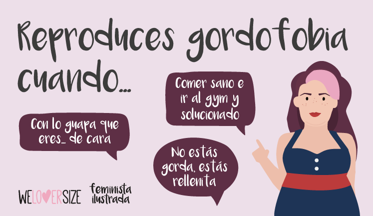Ilustración de la web 'We Lover Size' sobre la reprodución de la gordofobia. 