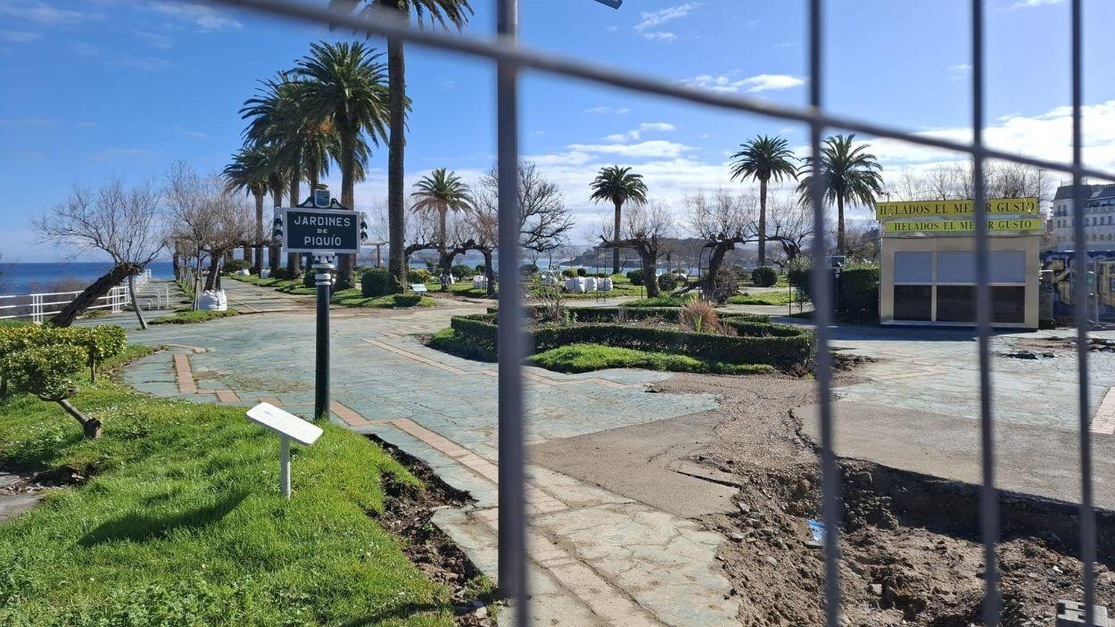 Obras en los jardines de Piquío