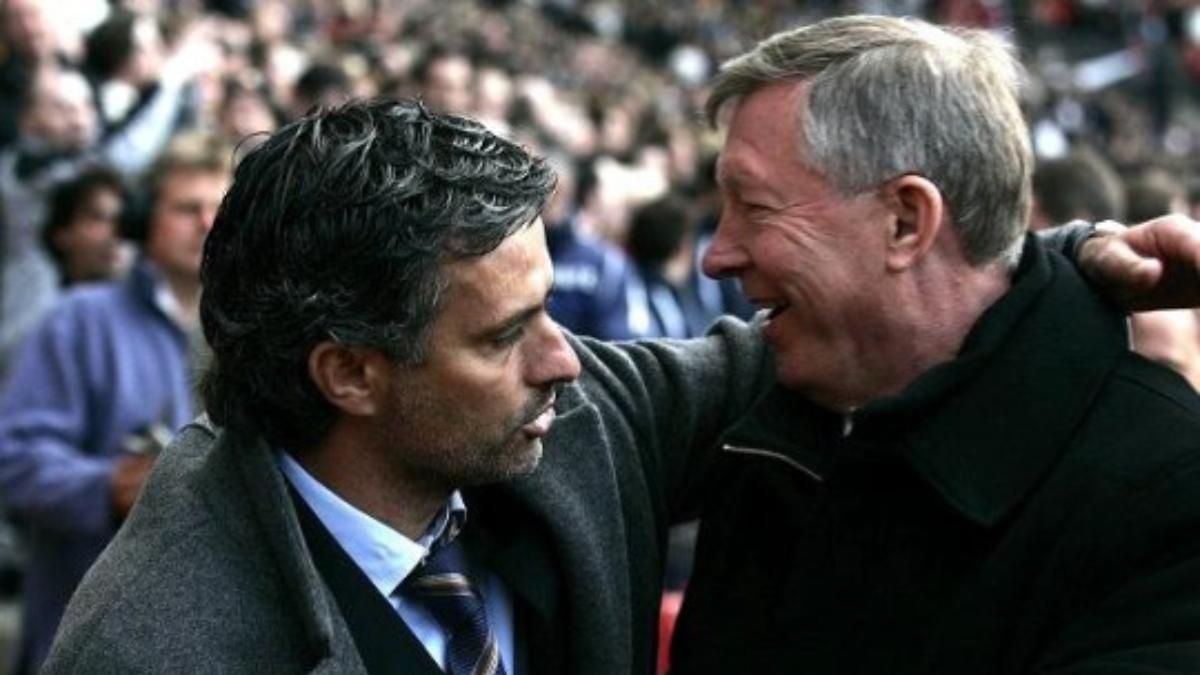 Mourinho y Ferguson tras un partido