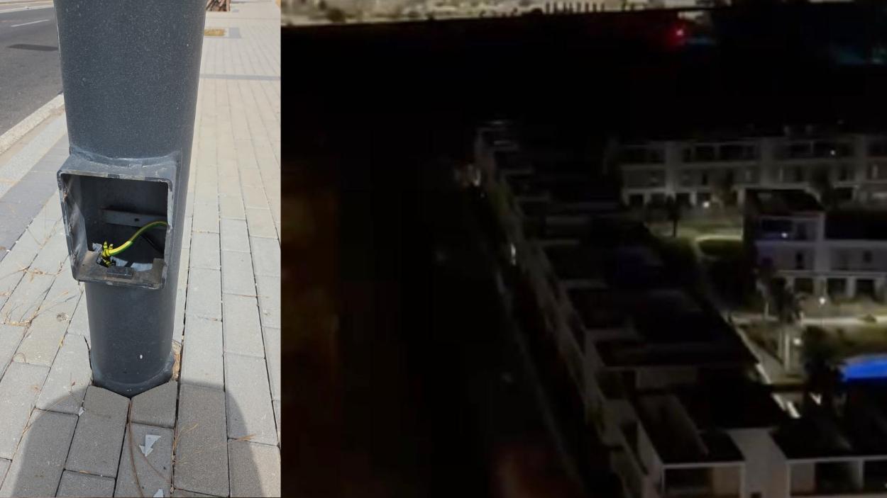 El barrio de Palmas Altas a oscuras por los robos en el cableado eléctrico