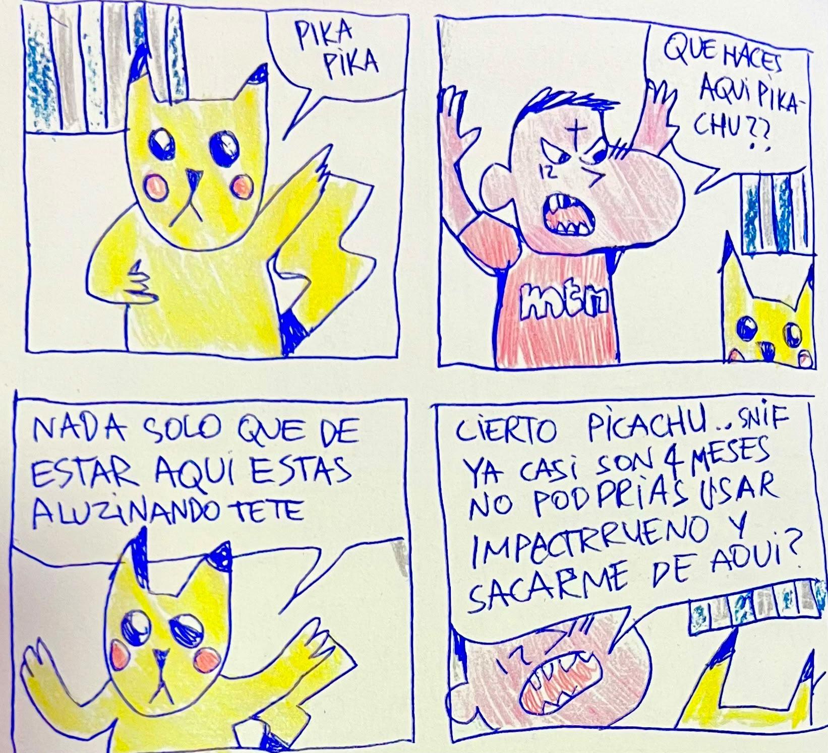 Cómic de Cecilio G y Pikachu. Cómic de Cecilio G y Pikachu.