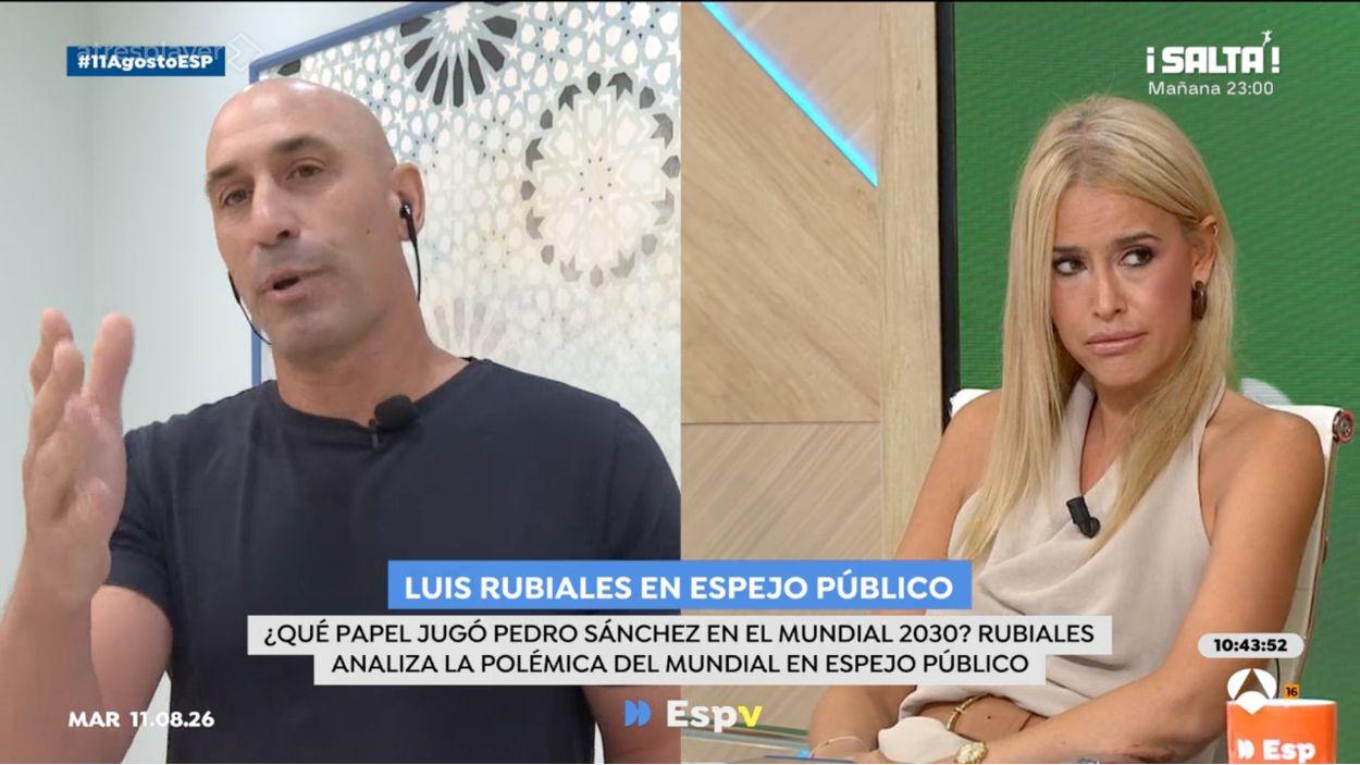 Luis Rubiales y Afra Blanco en 'Espejo Público'