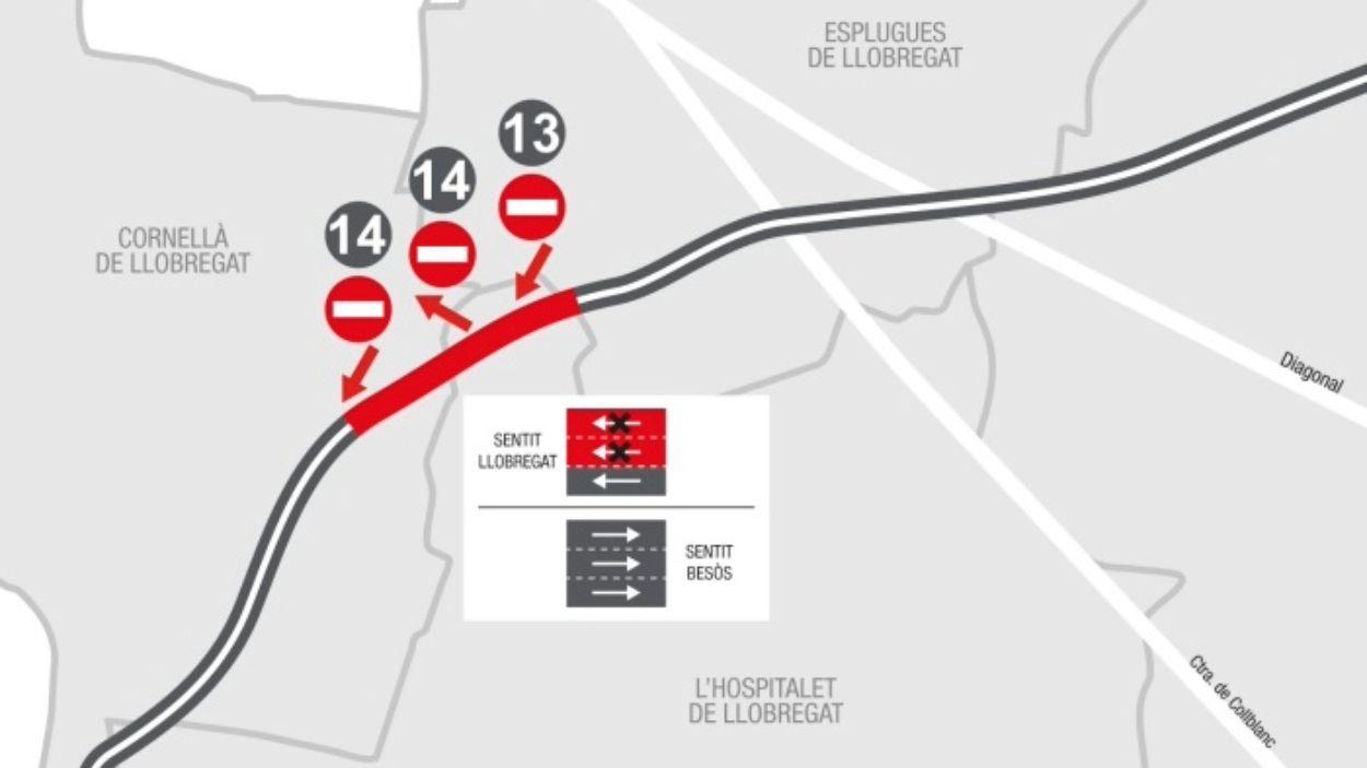 Se ponen en marcha las obras de renovación del asfalto de la ronda de Dalt entre L’Hospitalet y Cornellà