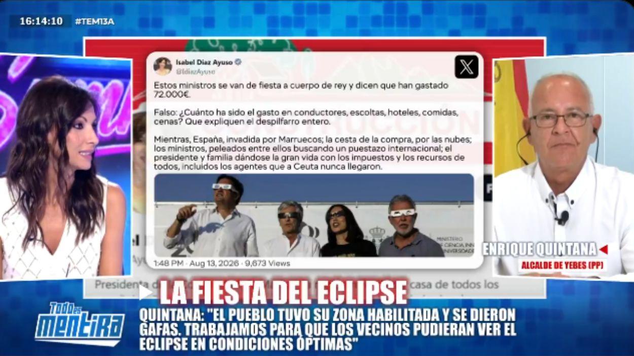 Laila Jiménez y el alcalde de Yebes. Mediaset