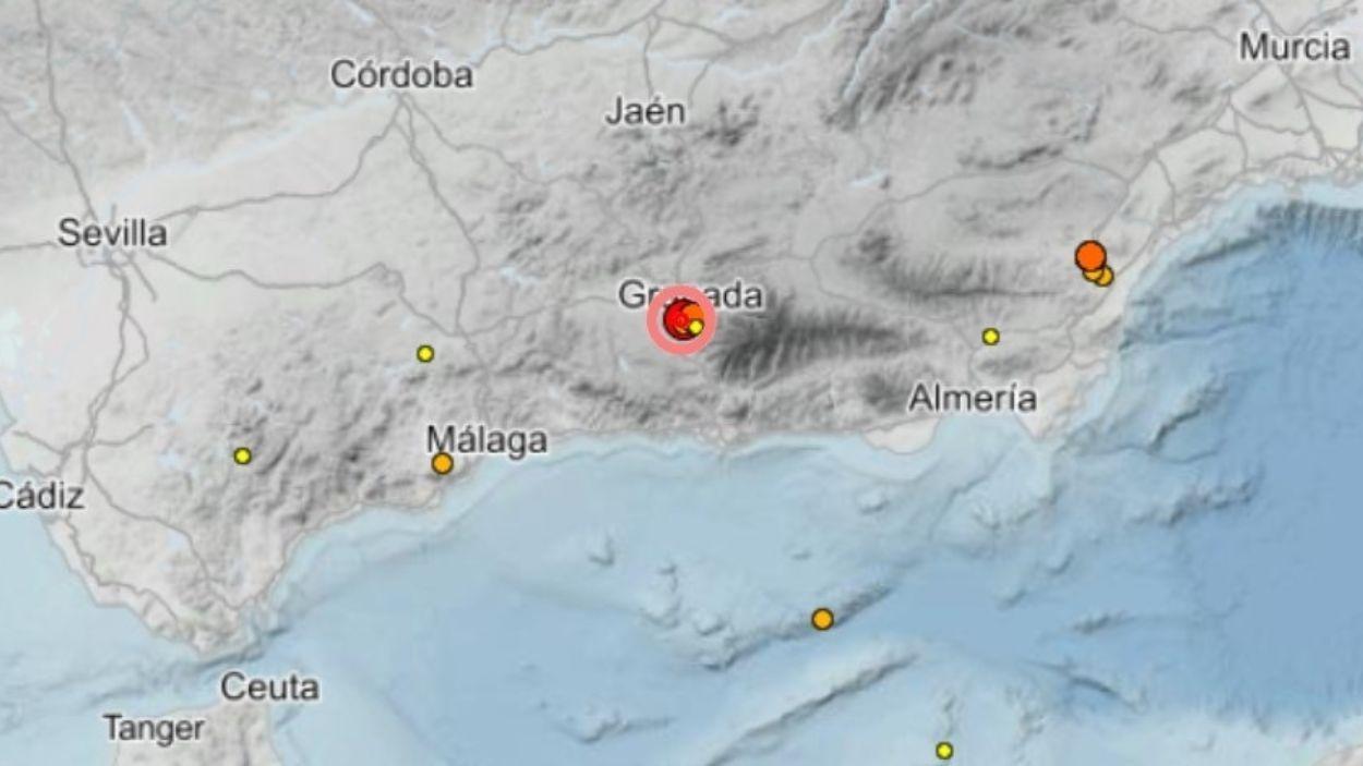 Imagen del lugar donde se ha registrado el terremoto. Instituto Geográfico Nacional  Europa Press.