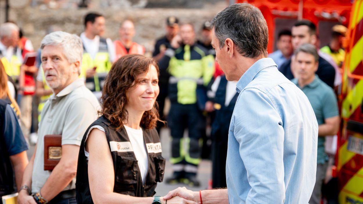 El presidente del Gobierno, Pedro Sánchez y  la presidenta de la Comunidad de Madrid, Isabel Díaz Ayuso. EP.