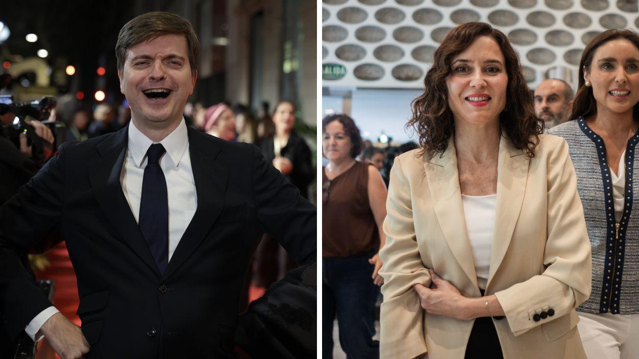 El presentador Marc Giró y la presidenta de la Comunidad de Madrid, Isabel Díaz Ayuso. EP.