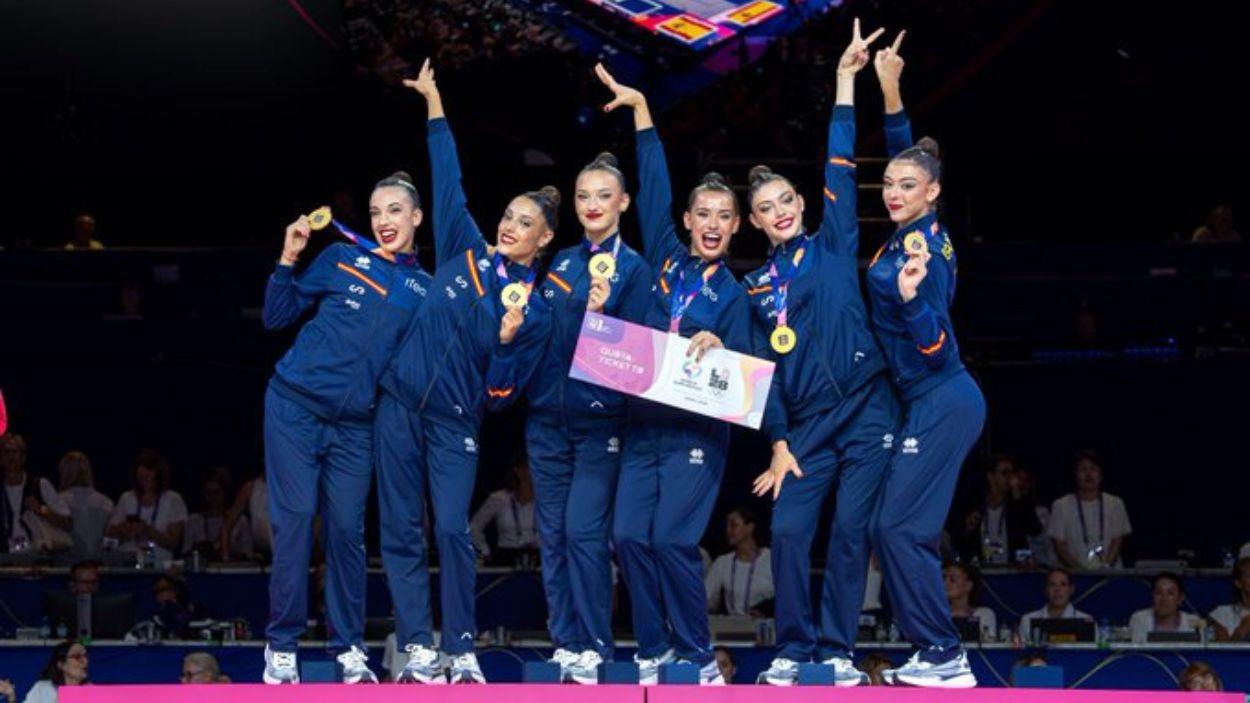 España gana el oro en los mundiales de Frankfurt de gimnasia rítmica. Real Federación Española de Gimnasia. 