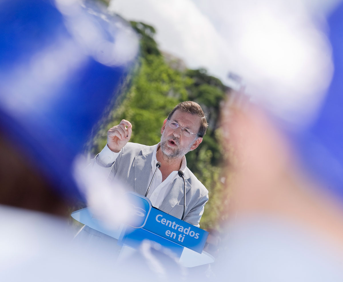 Mariano Rajoy durante un acto electoral en Madrid en 2011