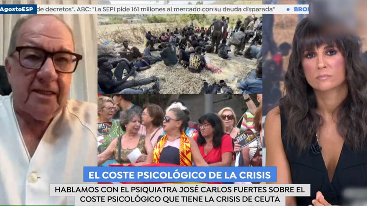 El psiquiatra José Carlos Fuertes y la presentadora de 'Espejo Público', Lorena García