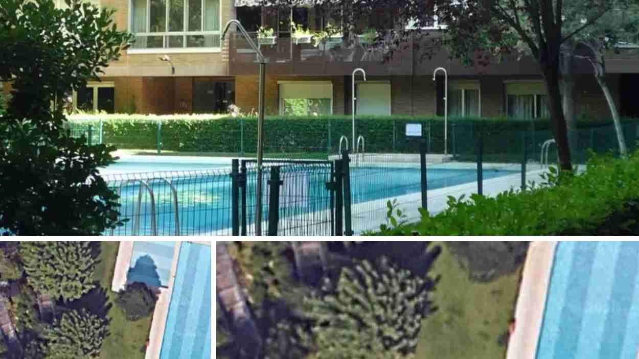 Piscina de la urbanización en la que vive Ayuso