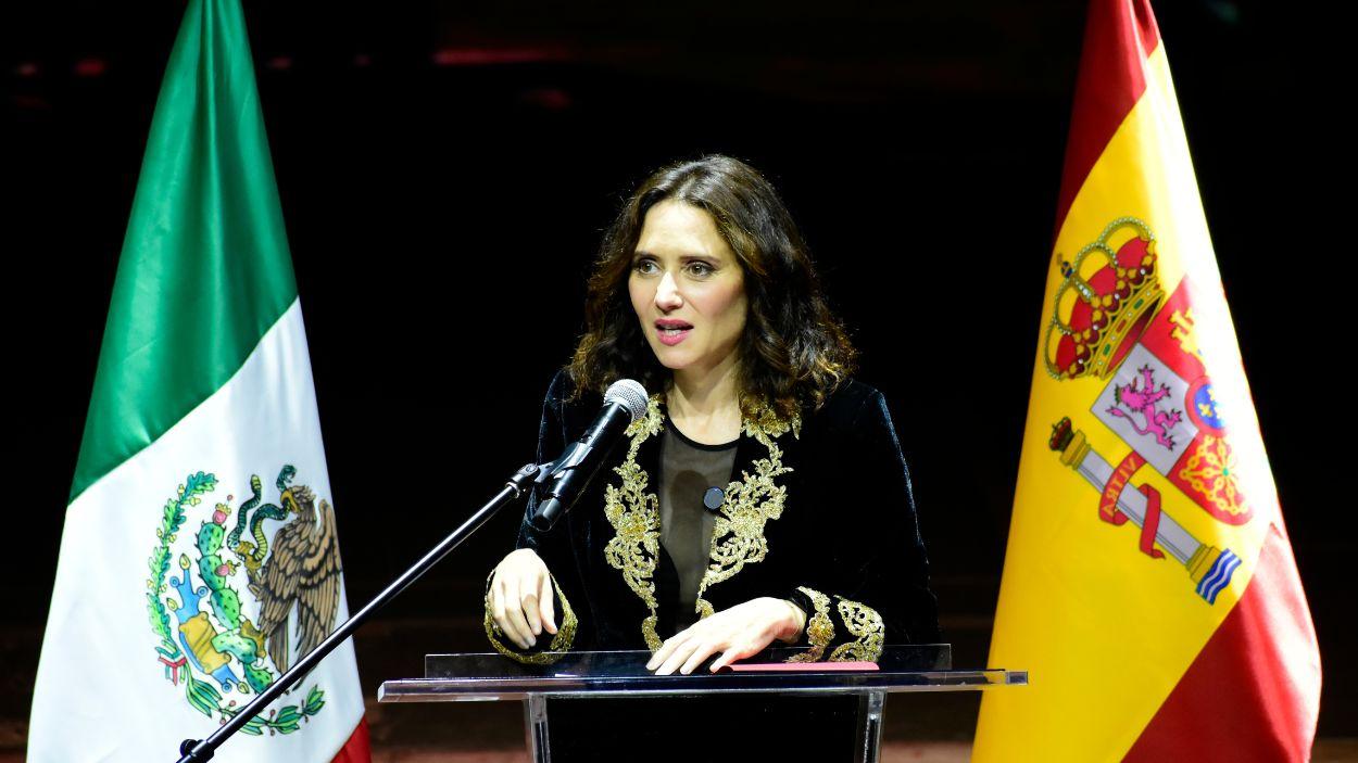 La presidenta de la Comunidad de Madrid, Isabel Díaz Ayuso, durante su viaje a México. EP.