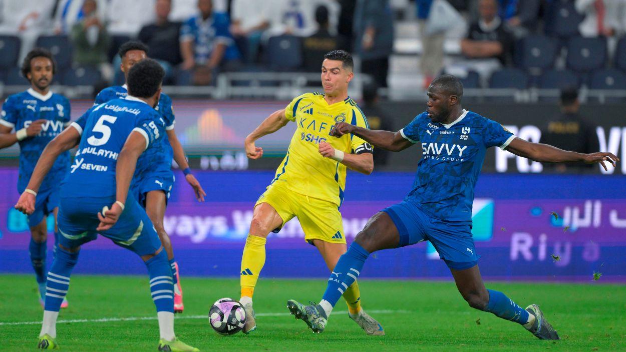 Cristiano Ronaldo durante un partido entre el Al Hilal y el Al-Nasr. EP/Archivo.