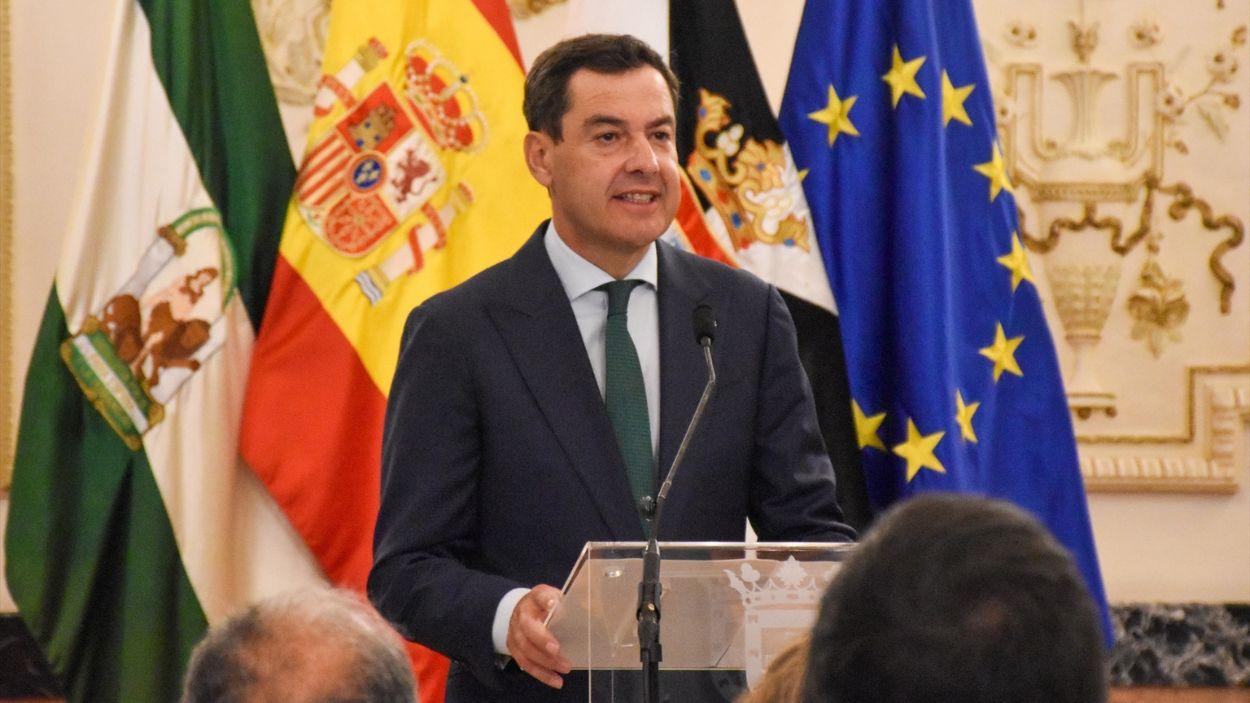 El presidente de la Junta de Andalucía, Moreno Bonilla, desde Ceuta / EP