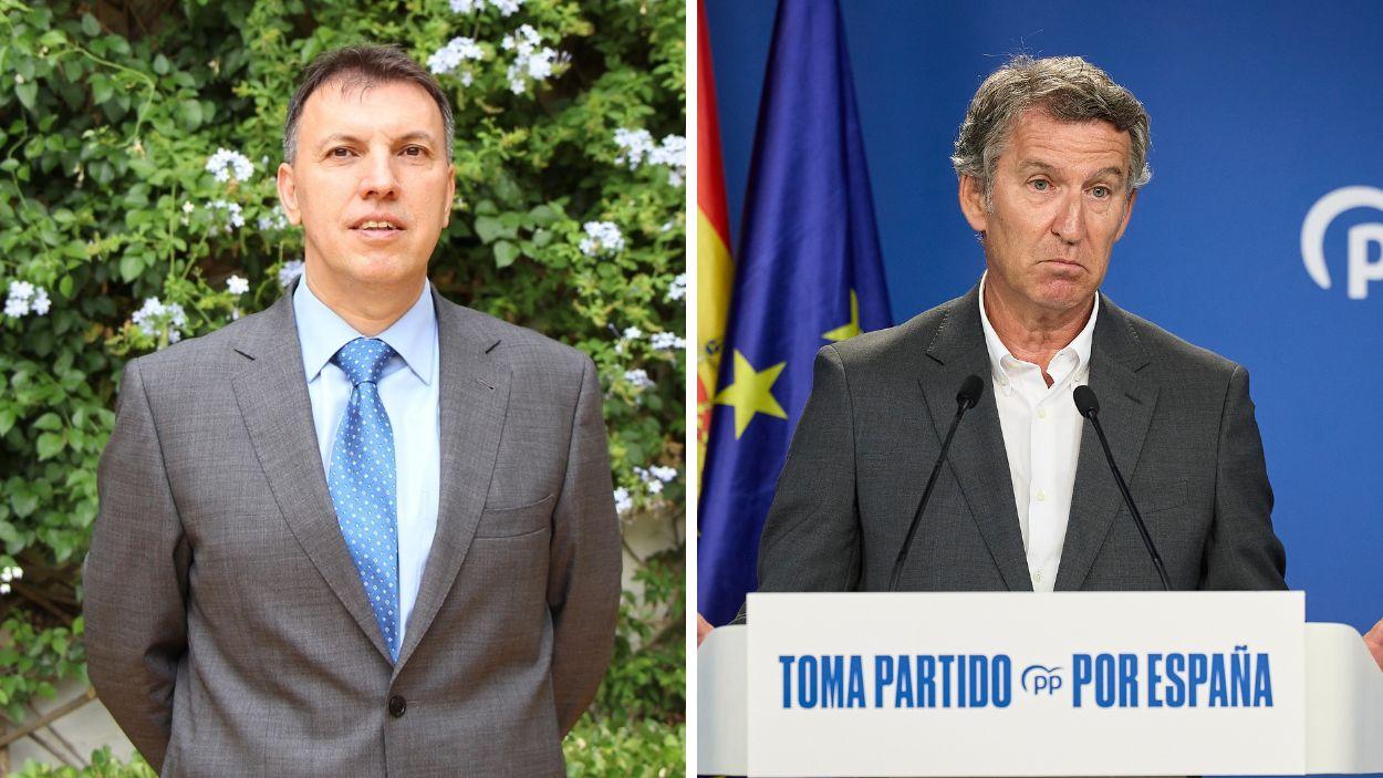 El juez Joaquim Bosch y el líder del PP, Alberto Núñez Feijóo. EP.