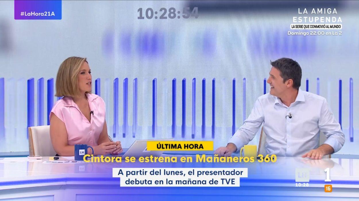Silvia Intxaurrondo y Jesús Cintora en 'La Hora de La 1'. RTVE.