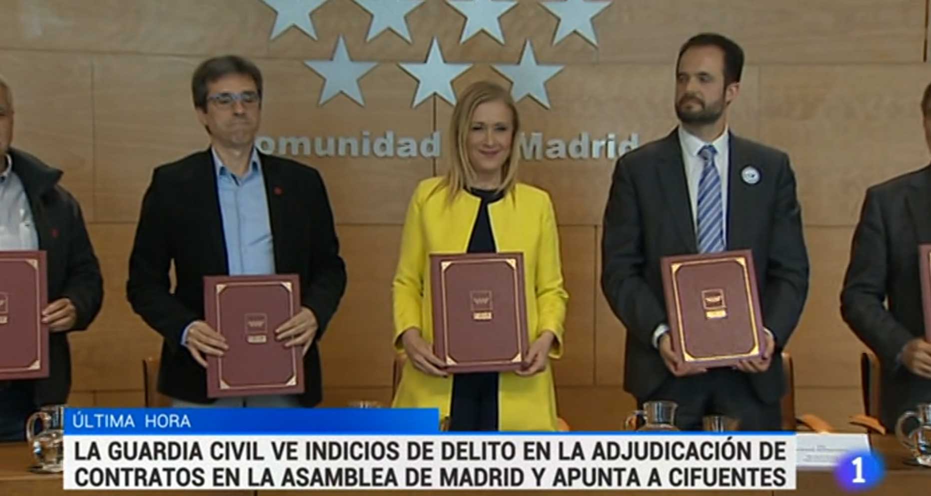 Información del Telediario 1 sobre Cristina Cifuentes. 