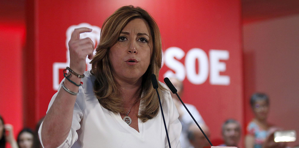 Susana Díaz, en un acto de las primarias que se saldaron el domingo con la victoria de Pedro Sánchez.