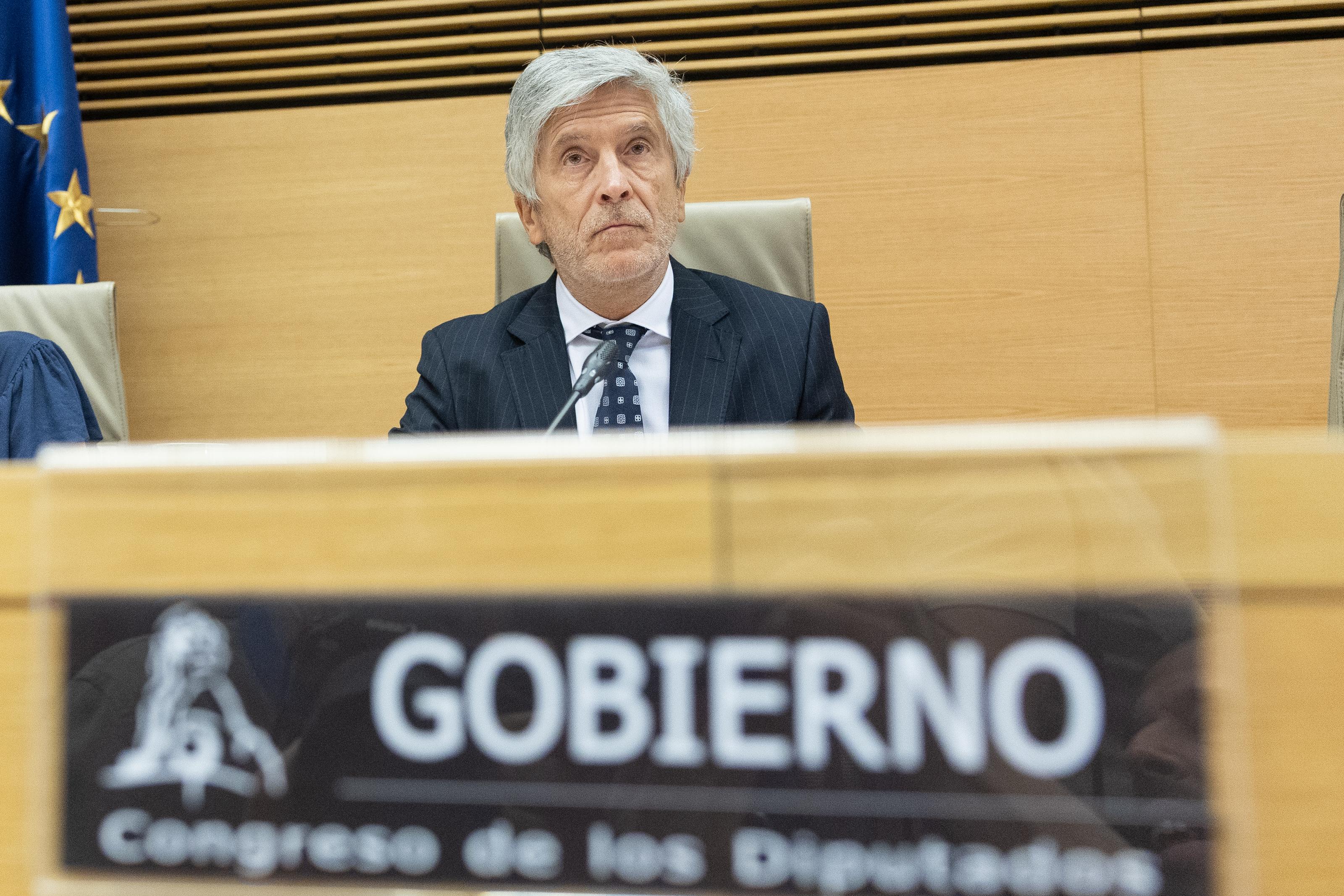 Marlaska, durante una comparecencia ante la Comisión de Interior en el Congreso de los Diputados por la crisis de Ceuta. EP