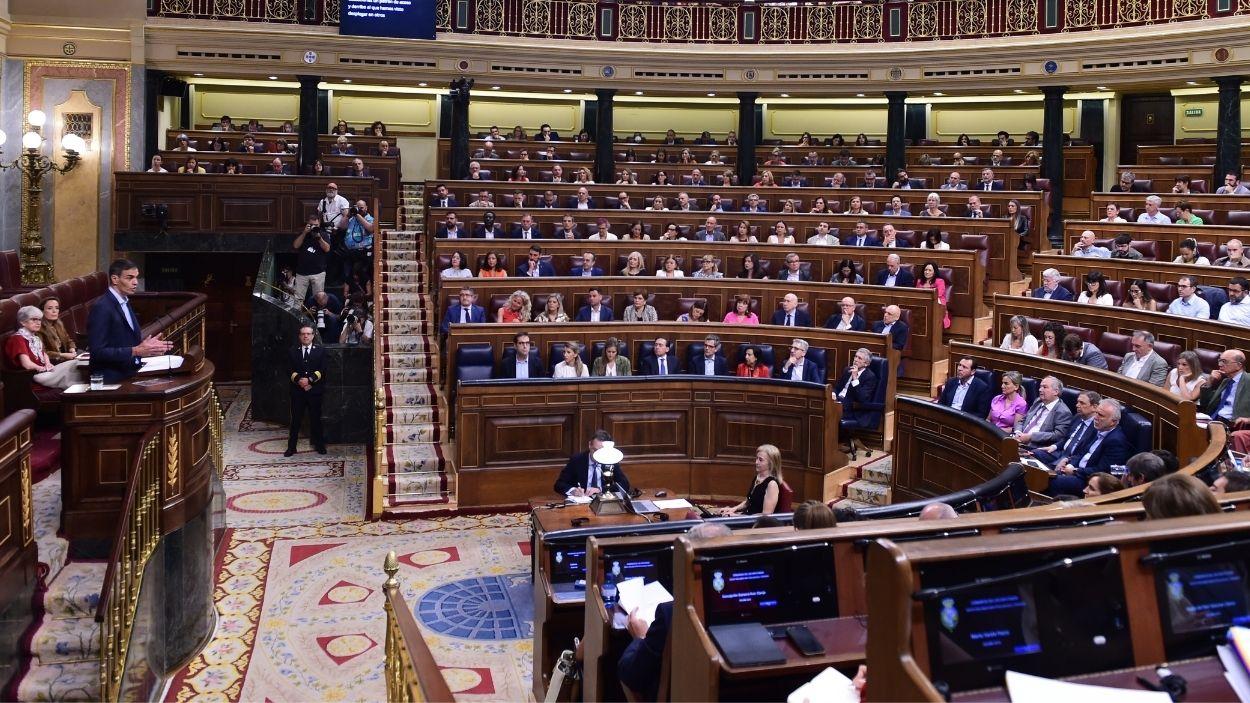 Imagen del Congreso de los Diputados durante una intervención del presidente del Gobierno, Pedro Sánchez. EPArchivo.