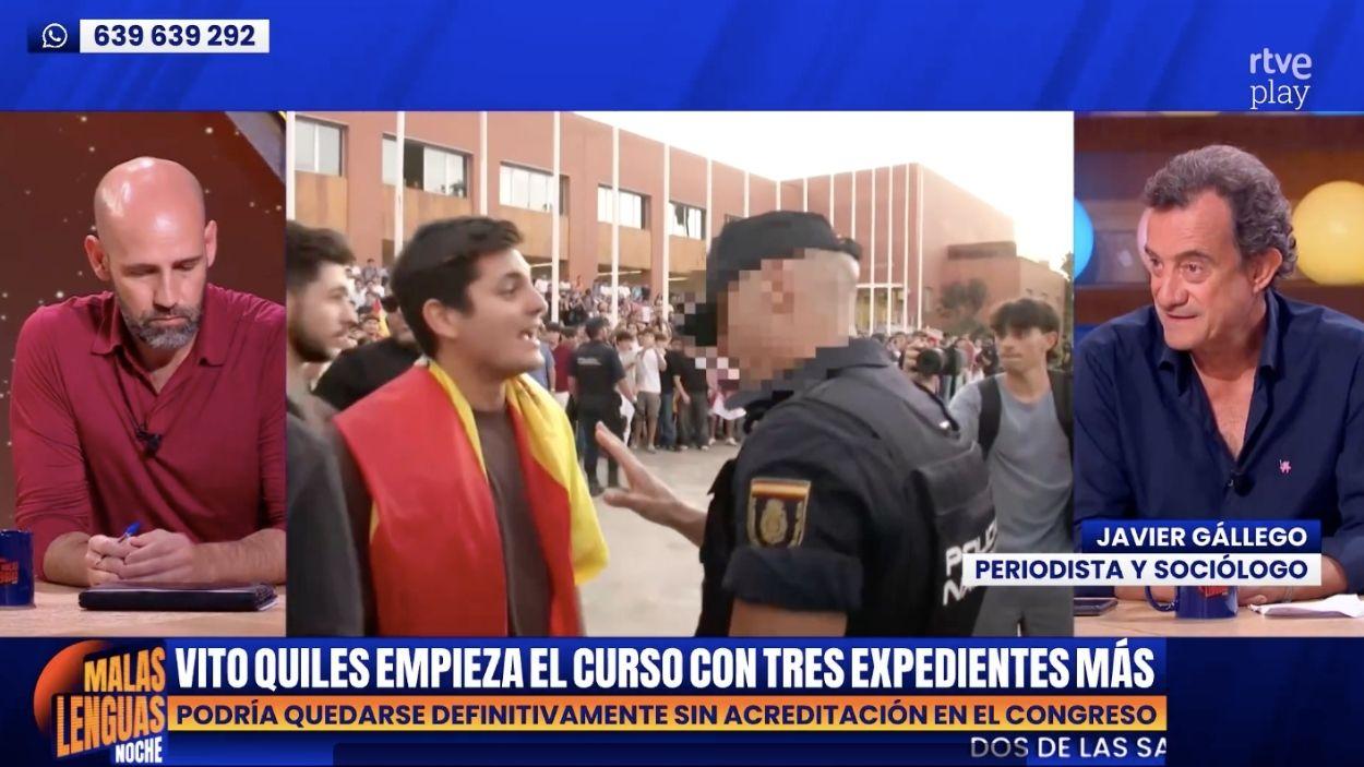 Gonzalo Miró y el periodista Javier Gallego. Malas Lenguas.