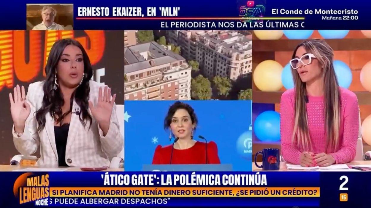 Sarah Santaolalla y Arantxa Sánchez en 'Malas Lenguas Noche'. RTVE.