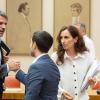 Los ministros de Cultura, Ernest Urtasun; Derechos Sociales, Consumo y Agenda 2030, Pablo Bustinduy; y Sanidad, Mónica García. EP