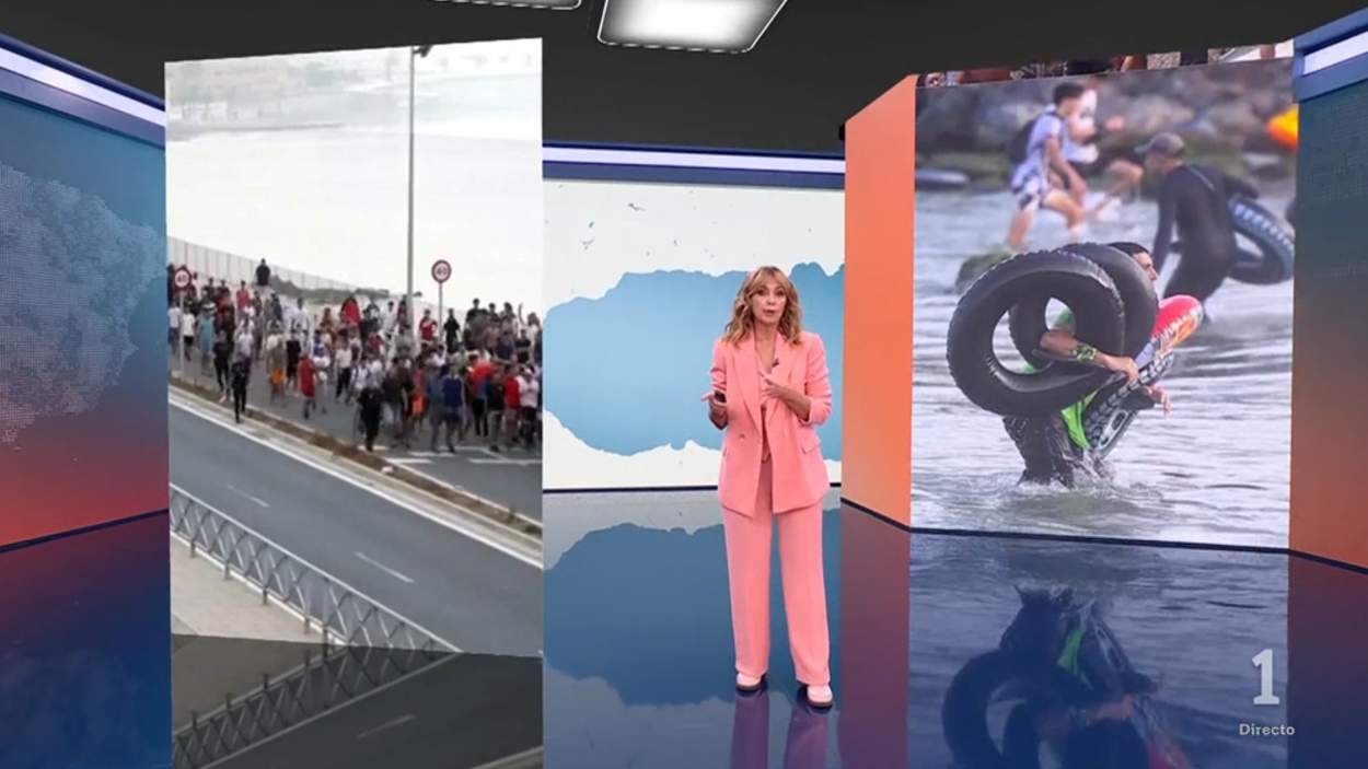 Alejandra Herranz en el nuevo plató del Telediario (RTVE)