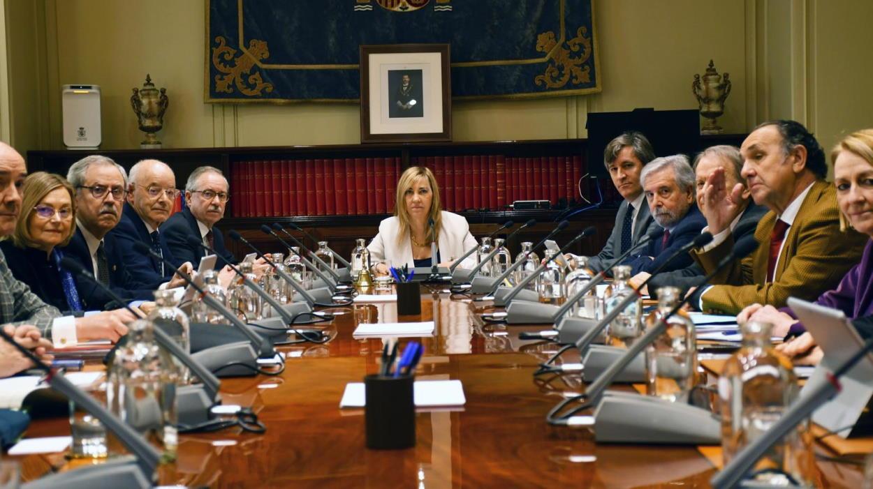 La presidenta del CGPJ, Isabel Perelló, presidiendo un pleno extraordinario. EPArchivo.