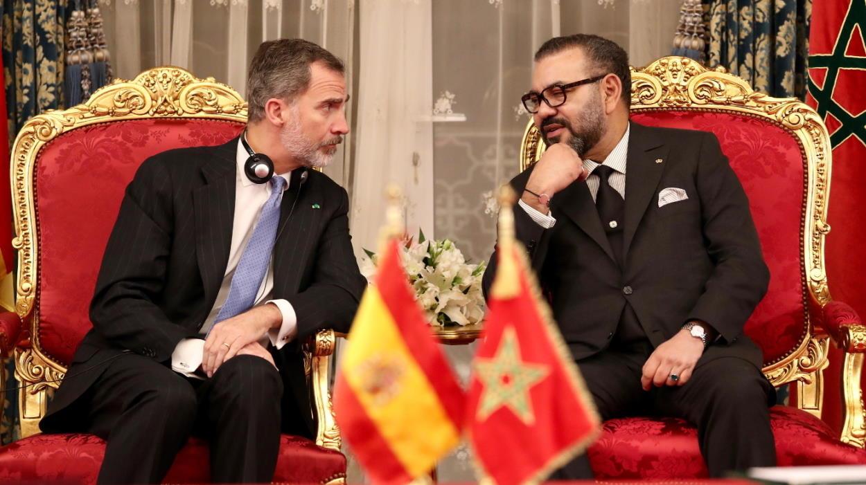 El Rey Felipe VI junto a el el Rey Mohamed VI durante su visita de 2019 a Rabat. EP/Archivo.