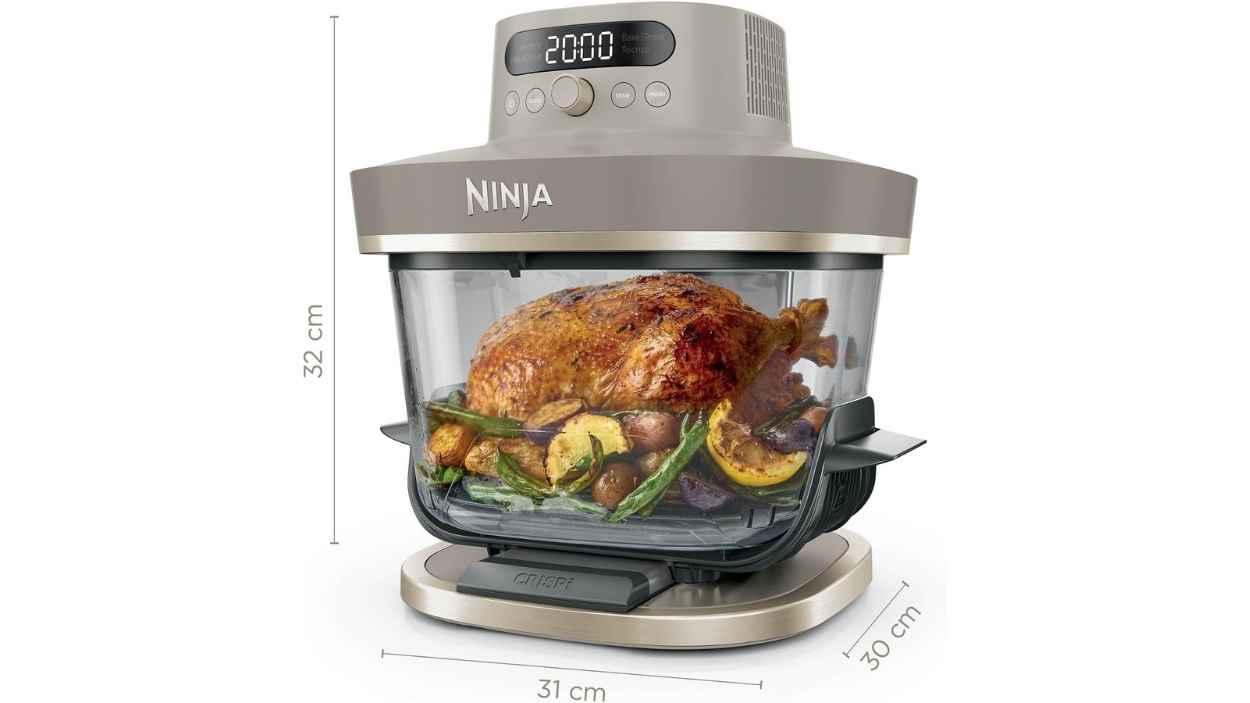 La freidora de aire de Ninja que cocina en recipientes de cristal y tiene capacidad para toda la familia